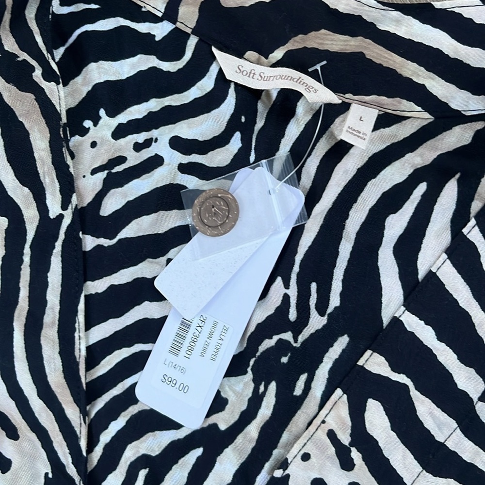 Soft Surroundings Zella Topper Zebra Print Light Weight Top - Picture 11 of 14